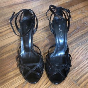 Also Black strappy heels